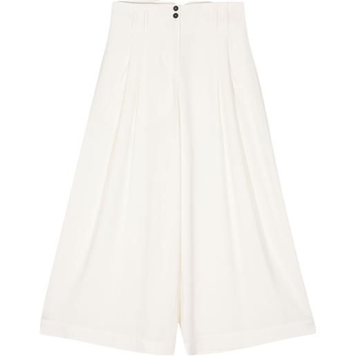 Isabel Benenato pantaloni a vita alta - bianco