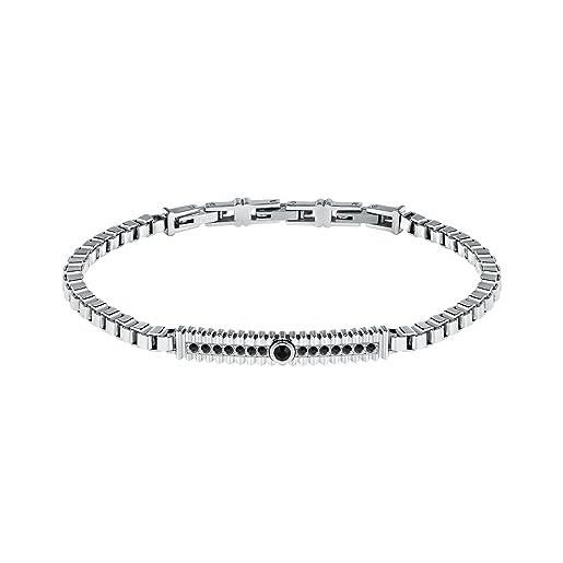 Morellato bracciale uomo in acciaio, cristalli, collezione urban - sabh33