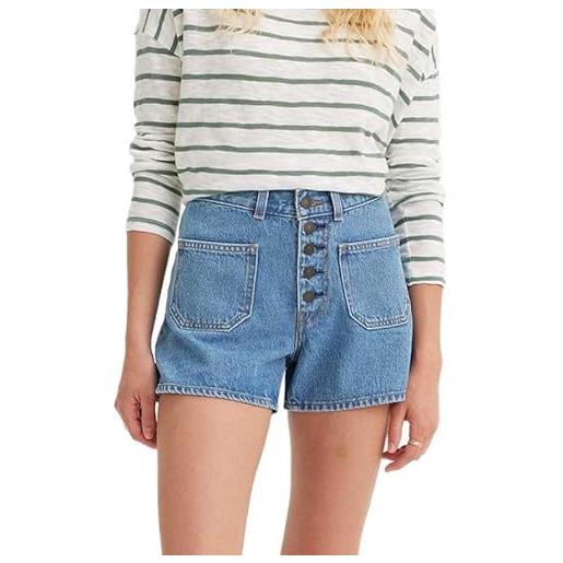 Levi's levis donna 80s mom pckt med indigo-worn in, in toppe, 48, pantaloncini con toppe, 32