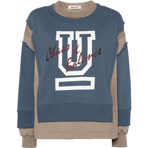 Undercover felpa con inserti - blu