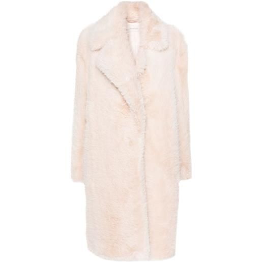 Sportmax cappotto in finta pelliccia midi - rosa
