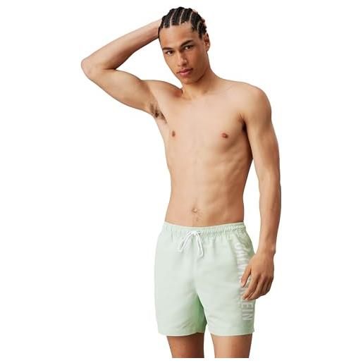 Calvin Klein pantaloncino da bagno uomo medium drawstring lunghezza media, verde (pastel green), s