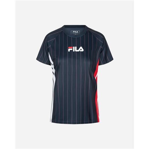 Fila court line w - t-shirt tennis - donna - nero
