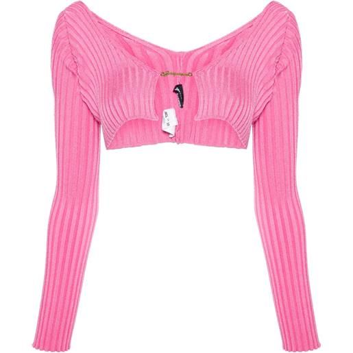 Jacquemus cardigan a coste la maille - rosa