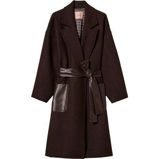 TWINSET cappotto con cintura - marrone