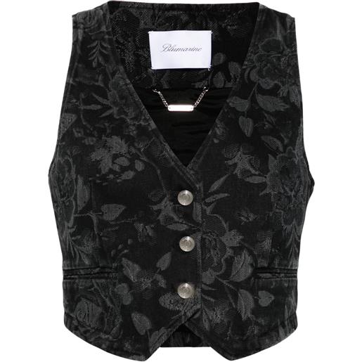 Blumarine canotta a fiori - nero