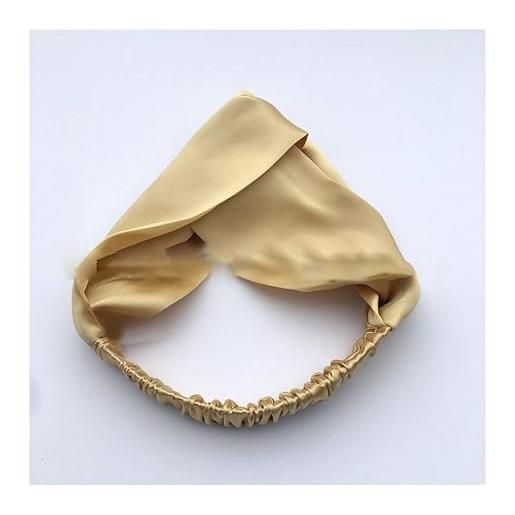 Yurosiay fascia elastica in seta da donna, 100% pura seta di gelso, 19 momme, fascia per capelli larga, per ragazze