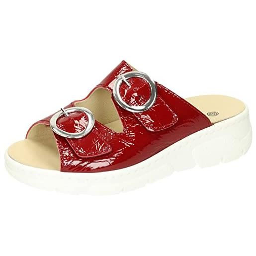 GARZON Ciabatte Donna Rosse: Comode Pantofole Da Casa Con Suola Antiscivolo, Taglia 41 EU - 4