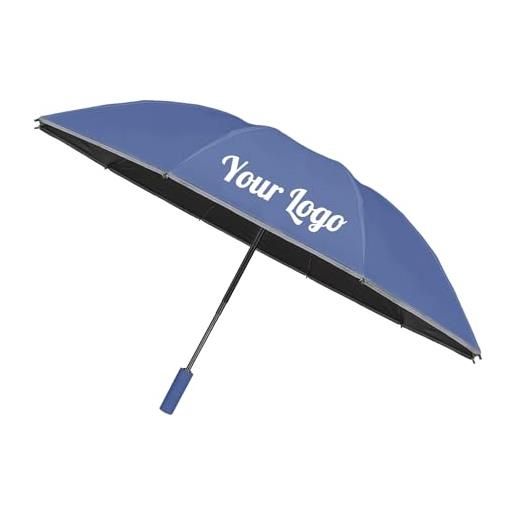 Top Tie toptie ombrello rovesciato automatico personalizzato, ombrello da viaggio antivento stampato con logo con striscia riflettente ombrello personalizzabile con scritta
