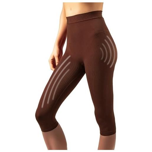 SLIMCELL Gambetti leggins anticellulite drenanti donna modellanti - guaina contenitiva donna, pantaloni anticellulite, leggings capri pancia piatta, intimo, shapewear, snellente - made in italy