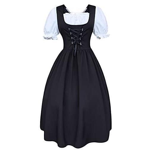 Generic vestiti tirolesi - grembiule dirndl retrò abito tradizionale bavarese donna midi elegante per occasioni speciali e oktoberfest