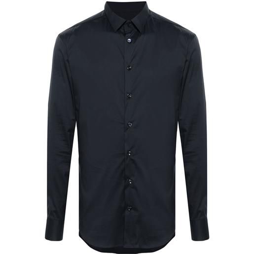 Giorgio Armani camicia in popeline - blu