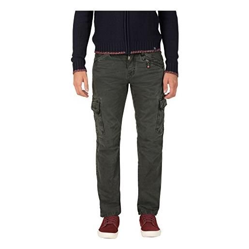 Timezone BenitoTZ Benito Pantaloni cargo da uomo con cintura in tessuto, nero, 33W / 32L