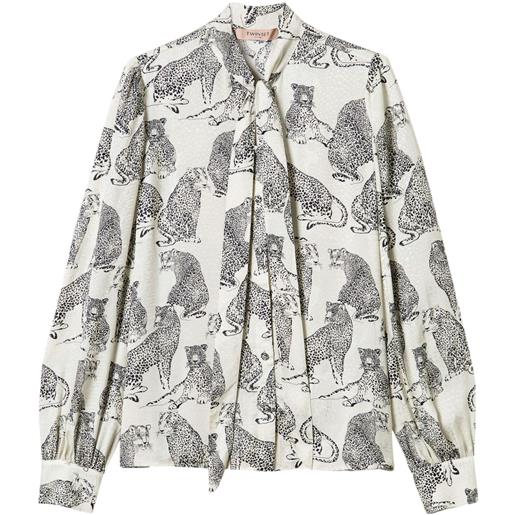 TWINSET camicia con motivo jacquard - toni neutri