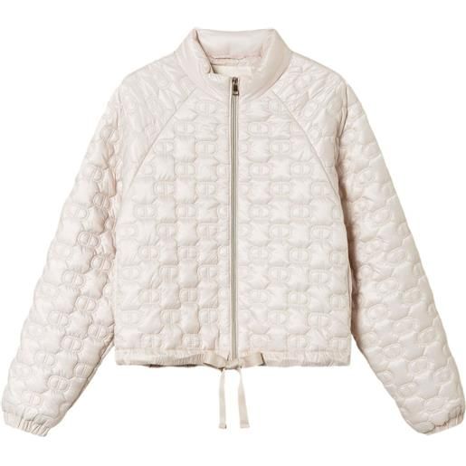 TWINSET piumino trapuntato con logo a t ovale - toni neutri
