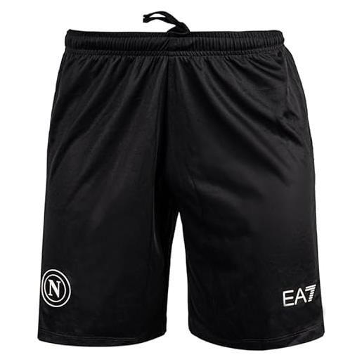 Ssc napoli pantaloncino allenamento azzurro, ea7 prodotto ufficiale, training shorts calcio 2024/2025 - l