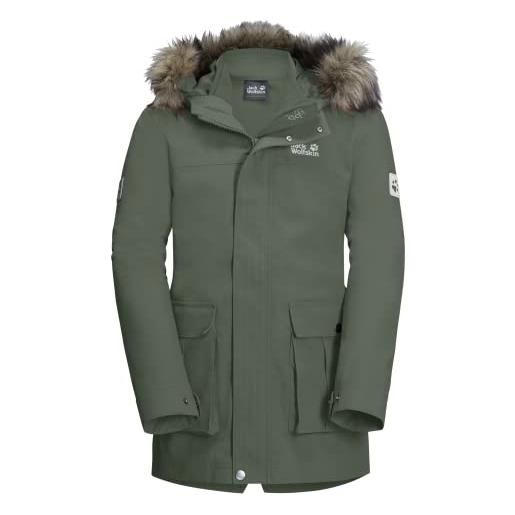 Jack Wolfskin b elk island 3in1 parka, cappotto unisex, thyme green, 