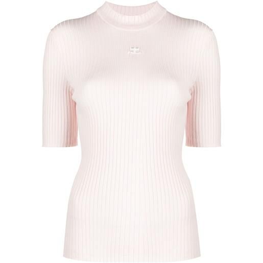 Courrèges maglione con ricamo - rosa