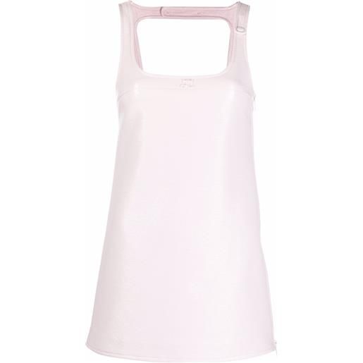 Courrèges abito corto smanicato in vinile - rosa