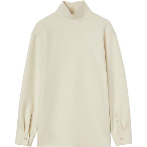 Jil Sander top a collo alto - bianco