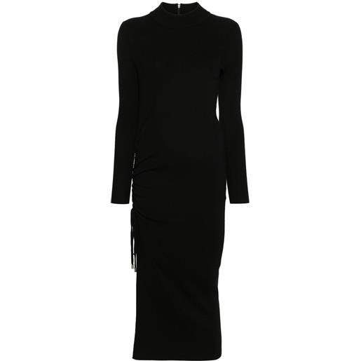Michael Michael Kors abito midi con ruches - nero