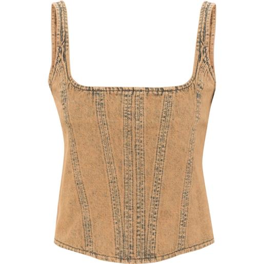 Giuseppe Di Morabito corsetto denim - marrone