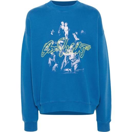 Off-White felpa script mary - blu