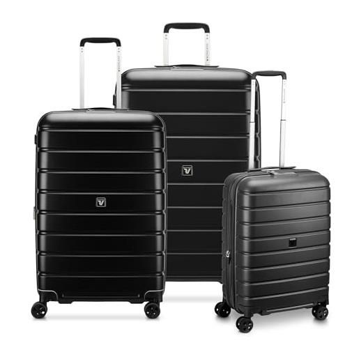 Valigia Bagaglio A Mano Movom Valigia Trolley Wood ABS Nero TSA