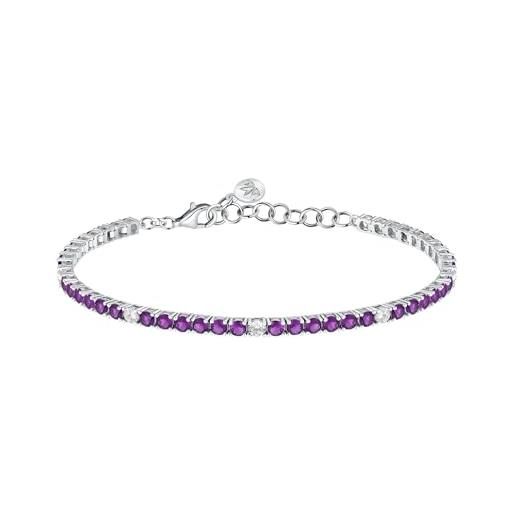 Morellato bracciale donna in argento 925‰ riciclato, tennis, collezione tesori, regalo donna