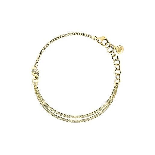 Morellato bracciale donna in acciaio, cristalli, collezione torchon - sawz05