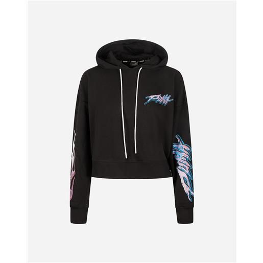 Puma graphic cherry w - felpa - donna - nero
