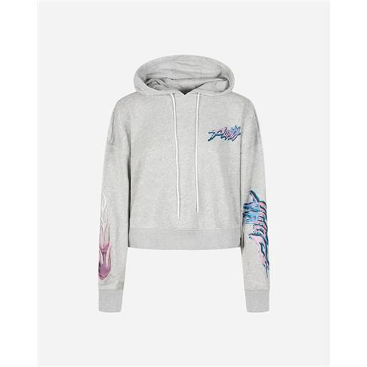 Puma graphic cherry w - felpa - donna - grigio