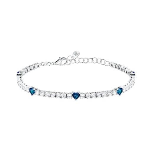 Morellato bracciale donna in argento 925‰ riciclato, tennis, cuore, collezione tesori, regalo fidanzata