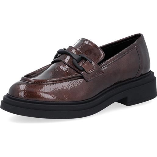 Le Serpentini mocassini effetto vernice con tacco 4cm