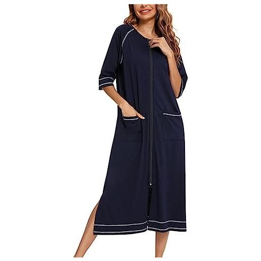 Generisch abbigliamento da donna, comodo e casual, per donne incinte, pigiama largo, maniche a 3/4, pigiama grande, colore: rosso, xxl