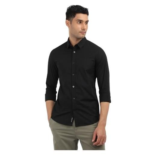 Calvin Klein jeans slim stretch shirt j30j324614, uomo, nero (ck black), xl