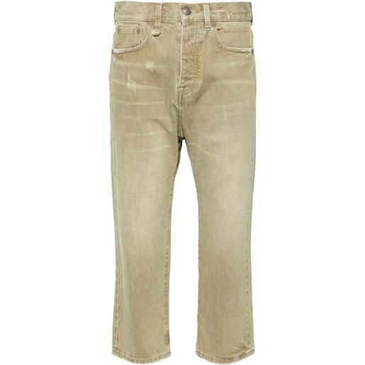 R13 jeans crop a vita bassa - verde