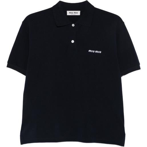 Miu Miu polo con ricamo - blu