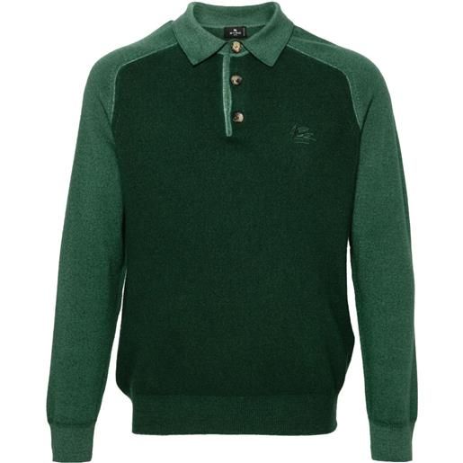 ETRO maglione con ricamo pegaso - verde