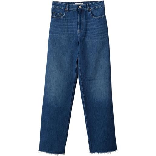 Miu Miu jeans dritti con tasche - blu