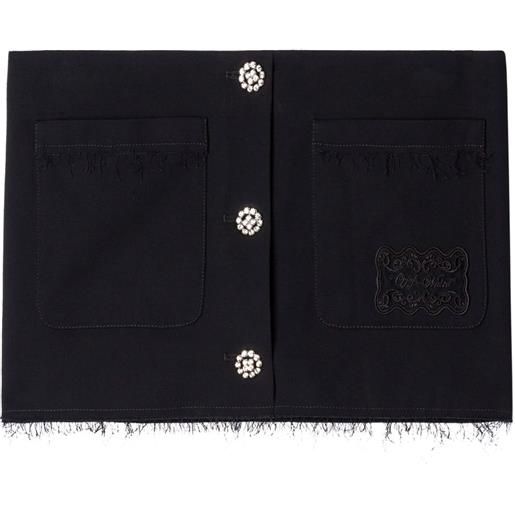 Off-White minigonna con ricamo - nero