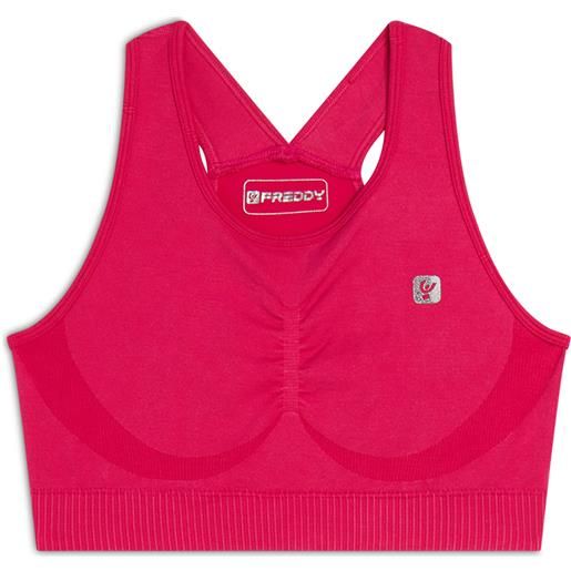 Freddy top sportivo seamless ice wash con spalline incrociate