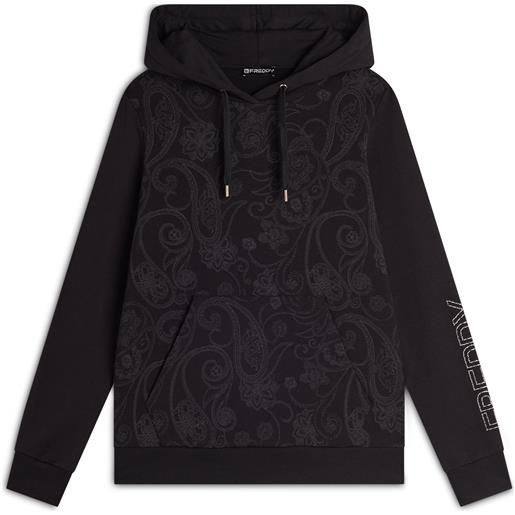 Freddy felpa donna con cappuccio e busto fantasia paisley all-over
