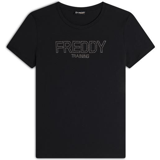 Freddy t-shirt donna in jersey con logo composto da borchie