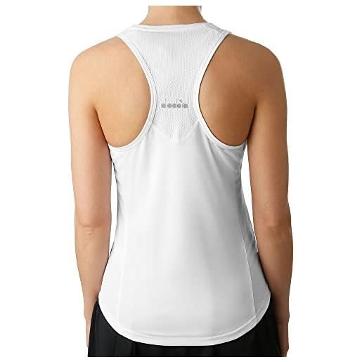 Diadora court canotta da donna, colore bianco, grigio chiaro, xs