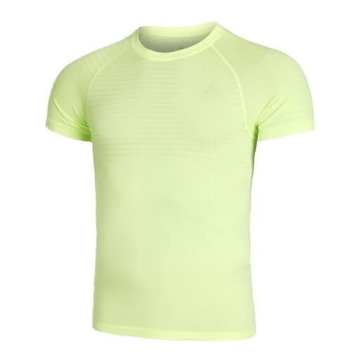 Odlo uomini performance x-light eco top crew neck abbigliamento da running gilet sharp green - verde chiaro s