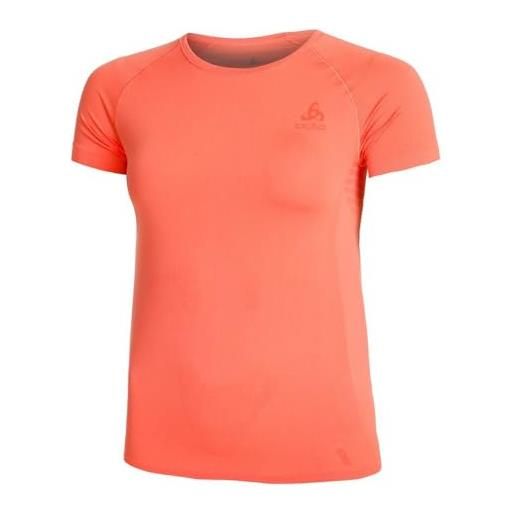 Odlo donna performance x-light eco top crew neck abbigliamento da running gilet living coral - corallo xs