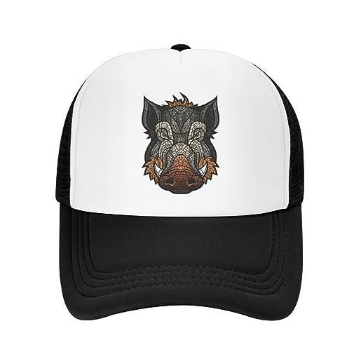 TONFON berretto da baseball hiphop cappello da sole donna da uomo berretto da baseball regolabile cappello da camionista con cinghiale maiale design snapback hip hop unisex snapback regali di compleanno