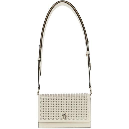 Alexander McQueen borsa a spalla the biker skull piccola - bianco