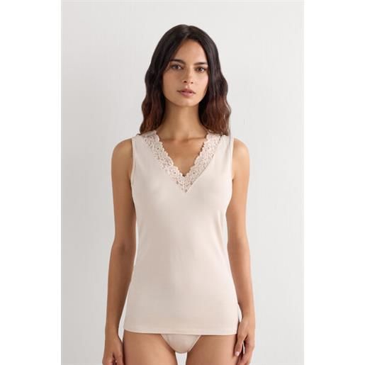 Intimissimi canotta in modal e pizzo pretty flower naturale